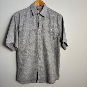 The Australian Outback Collection Men's Short Sleeve HEMP Button Up Shirt Gray M